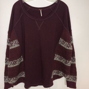 Free People Half Knit Oversized Pullover
